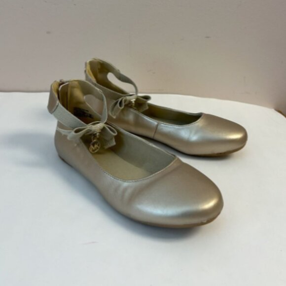 Michael Kors Girl's Kenyah Kay Gold Ballet Flats - Size 3 - Picture 1 of 4